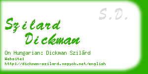 szilard dickman business card